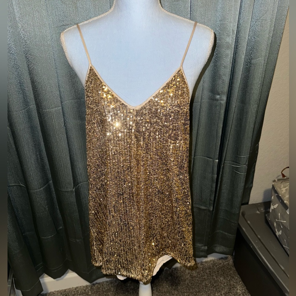 Victoria Secret Gold Sequins Pajama Romper